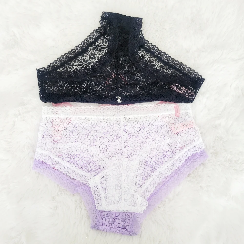 🪻JUICY COUTURE BRAND NEW 3-PACK LACE CHEEKY PANTIES SIZE L - Picture 4 of 5